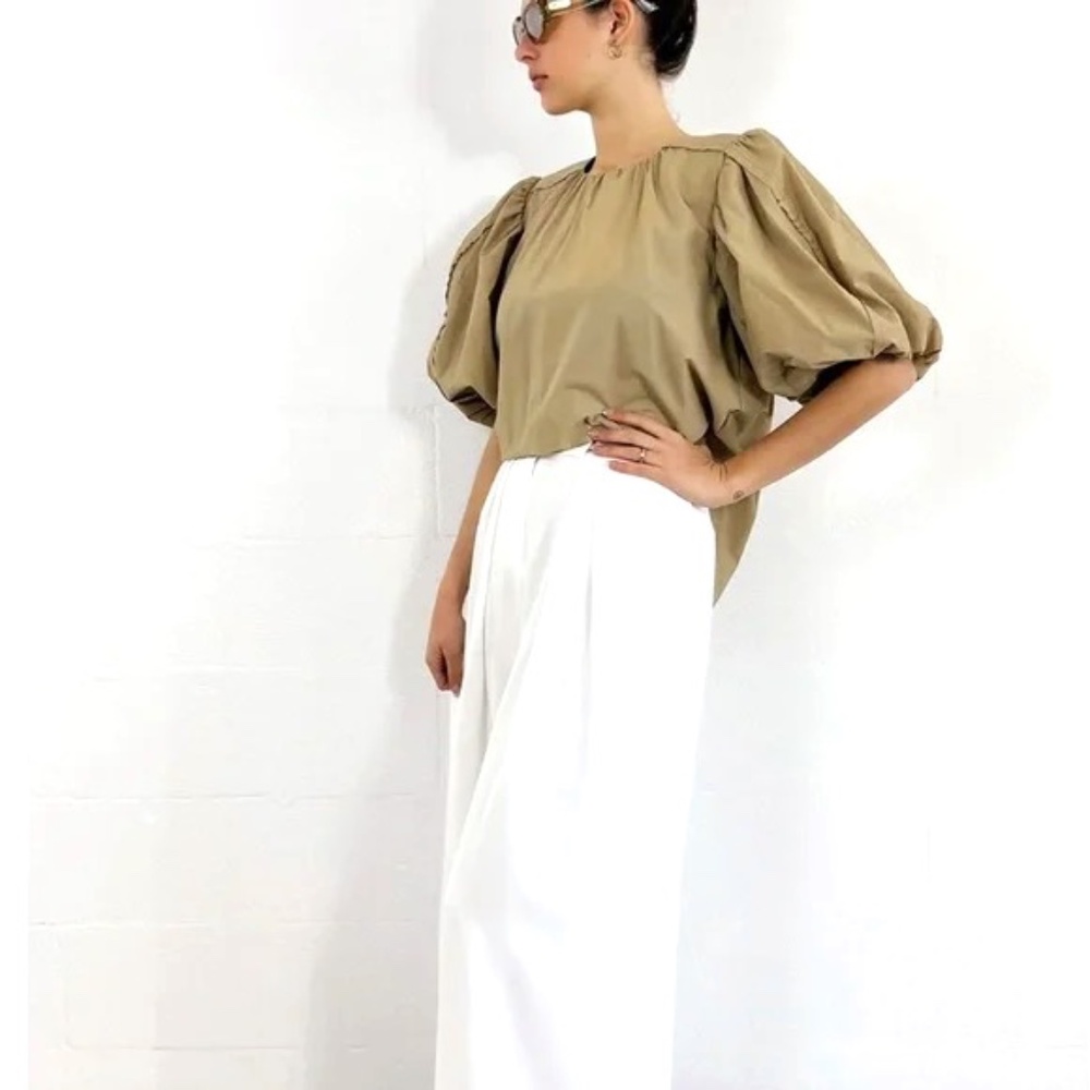 Aje Vellum Puff-Sleeve Cotton-Blend Poplin Top – AU Size 12 (US Size 8)
